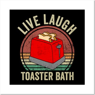 Live Laugh Toaster Bath Retro Vintage Posters and Art